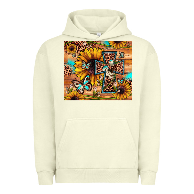 Cross Sunflower Butterfly Urban Hoodie by JahusDesignShop | Teevron