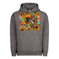 Pigment Tornado cross sunflower butterfly Urban Hoodie - JahusDesignShop