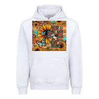 White cross sunflower butterfly Urban Hoodie - JahusDesignShop