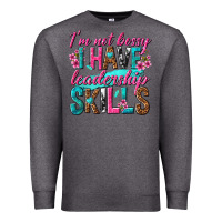 Charcoal Heather im not bossy i have leadership skills Premium Sweatshirt - texasbilliewilder
