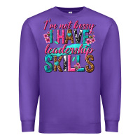 Purple im not bossy i have leadership skills Premium Sweatshirt - texasbilliewilder