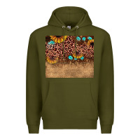 Army Green leopard glitter sunflower gemstone Premium Hoodie - JahusDesignShop