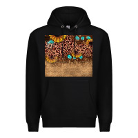 Black leopard glitter sunflower gemstone Premium Hoodie - JahusDesignShop