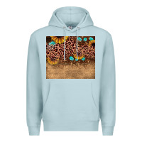 Blue Mist leopard glitter sunflower gemstone Premium Hoodie - JahusDesignShop