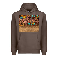Coffee leopard glitter sunflower gemstone Premium Hoodie - JahusDesignShop