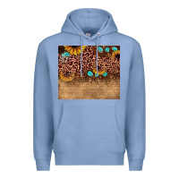 Colony Blue leopard glitter sunflower gemstone Premium Hoodie - JahusDesignShop