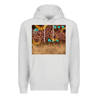 Dove Grey leopard glitter sunflower gemstone Premium Hoodie - JahusDesignShop