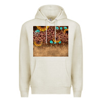 Oatmeal Heather leopard glitter sunflower gemstone Premium Hoodie - JahusDesignShop