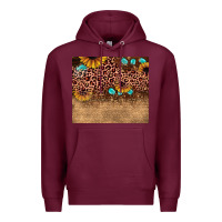 Burgundy leopard glitter sunflower gemstone Premium Hoodie - JahusDesignShop
