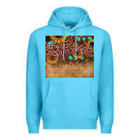 Ocean Blue leopard glitter sunflower gemstone Premium Hoodie - JahusDesignShop