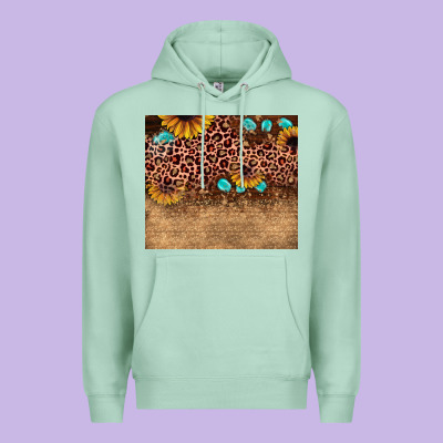 Leopard Glitter Sunflower Gemstone Premium Hoodie Designed By Jahusdesignshop