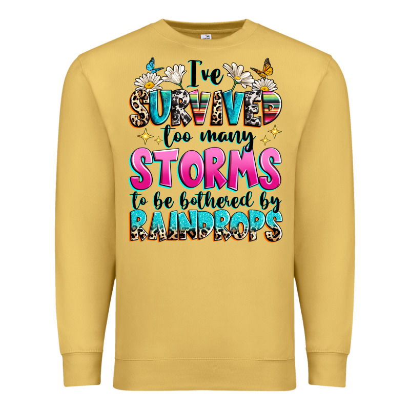 Ive Survived Too Many Storms To Be Bothered By Raindrops Premium Sweatshirt by texasbilliewilder | Teevron