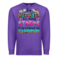 Purple ive survived too many storms to be bothered by raindrops Premium Sweatshirt - texasbilliewilder