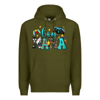 Army Green boy mama Premium Hoodie - AdoDesignShop