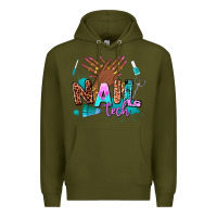 Army Green nail tech Premium Hoodie - AdoDesignShop