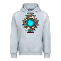 Heather Grey aztec leopard turquoise gemstone Urban Hoodie - JahusDesignShop