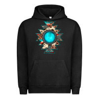 Pigment Black aztec leopard turquoise gemstone Urban Hoodie - JahusDesignShop