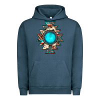 Pigment Midnight Navy aztec leopard turquoise gemstone Urban Hoodie - JahusDesignShop