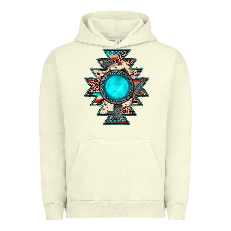 Aztec Leopard Turquoise Gemstone Urban Hoodie by JahusDesignShop | Teevron