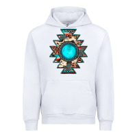 White aztec leopard turquoise gemstone Urban Hoodie - JahusDesignShop