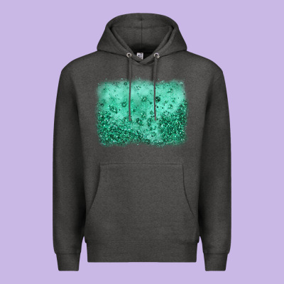 Green Glitter Background Premium Hoodie Designed By Jahusdesignshop