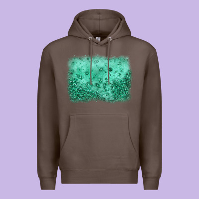 Green Glitter Background Premium Hoodie Designed By Jahusdesignshop