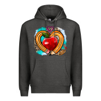 Charcoal Heather teacher heart pen Premium Hoodie - AdoDesignShop