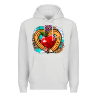 Dove Grey teacher heart pen Premium Hoodie - AdoDesignShop