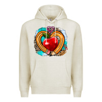 Oatmeal Heather teacher heart pen Premium Hoodie - AdoDesignShop