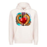 Pale Pink teacher heart pen Premium Hoodie - AdoDesignShop