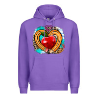 Purple teacher heart pen Premium Hoodie - AdoDesignShop
