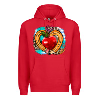 Red teacher heart pen Premium Hoodie - AdoDesignShop