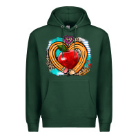 Sports Green teacher heart pen Premium Hoodie - AdoDesignShop