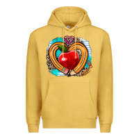 Antique Gold teacher heart pen Premium Hoodie - AdoDesignShop