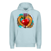 Blue Mist teacher heart pen Premium Hoodie - AdoDesignShop