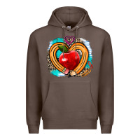 Coffee teacher heart pen Premium Hoodie - AdoDesignShop