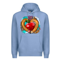 Colony Blue teacher heart pen Premium Hoodie - AdoDesignShop
