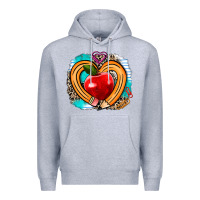 Heather Grey teacher heart pen Premium Hoodie - AdoDesignShop