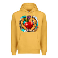 Mustard teacher heart pen Premium Hoodie - AdoDesignShop