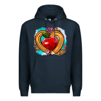 Navy teacher heart pen Premium Hoodie - AdoDesignShop