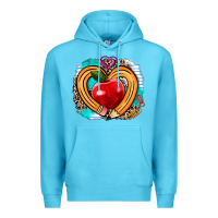 Ocean Blue teacher heart pen Premium Hoodie - AdoDesignShop