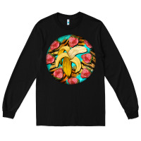 Black banana and strawberries with tiger pattern Long Sleeve Tee - BarkalooDesign