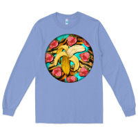 Banana And Strawberries With Tiger Pattern Long Sleeve Tee | Teevron