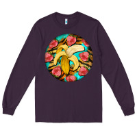 Plum banana and strawberries with tiger pattern Long Sleeve Tee - BarkalooDesign
