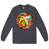 Smoke banana and strawberries with tiger pattern Long Sleeve Tee - BarkalooDesign