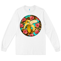 White banana and strawberries with tiger pattern Long Sleeve Tee - BarkalooDesign
