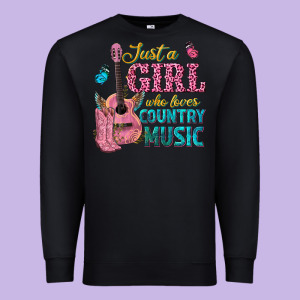 Just A Girl Who Loves Country Music Premium Sweatshirt Designed By Texasbilliewilder