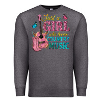 Charcoal Heather just a girl who loves country music Premium Sweatshirt - texasbilliewilder
