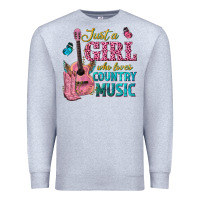 Heather Grey just a girl who loves country music Premium Sweatshirt - texasbilliewilder