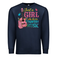 Navy just a girl who loves country music Premium Sweatshirt - texasbilliewilder